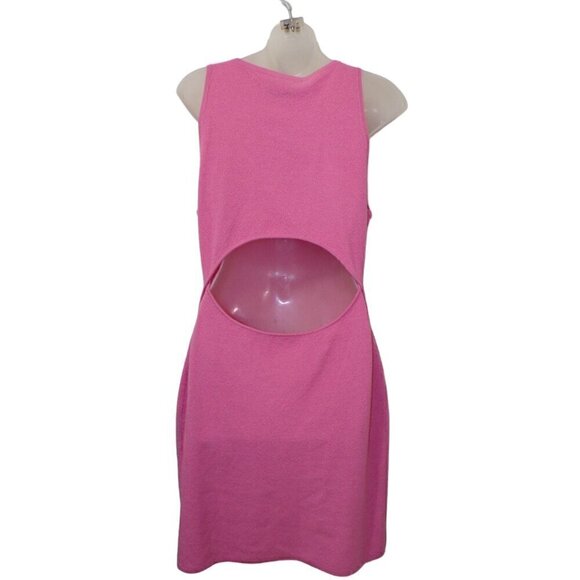 Victor Glemaud Pique Tank Dress Bubblegum Pink  Cut out Back Size L NWT - Picture 3 of 7